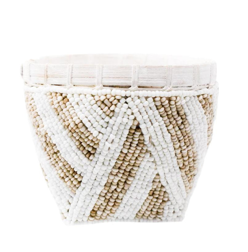 BAMBOO BEADED TRINKET BASKET