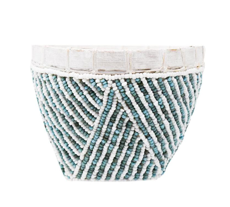 BAMBOO BEADED TRINKET BASKET