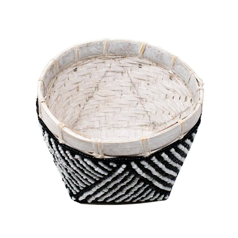 BAMBOO BEADED TRINKET BASKET