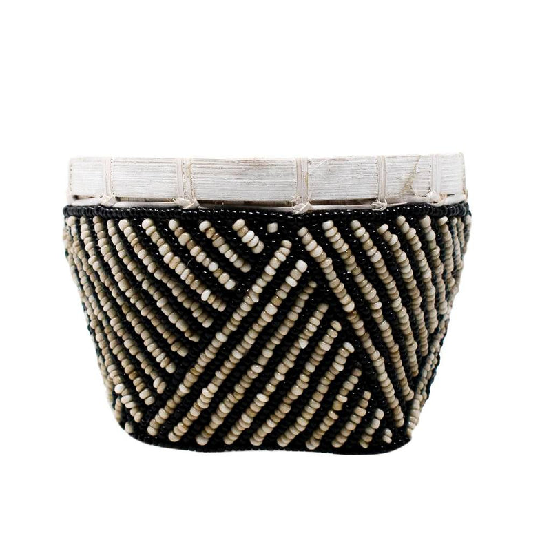 BAMBOO BEADED TRINKET BASKET