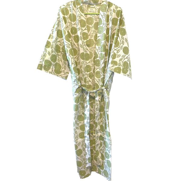 DAHLIA LOUNGE ROBE IN CELADON GREEN