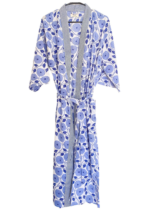 DAHLIA LOUNGE ROBE IN CORNFLOWER BLUE