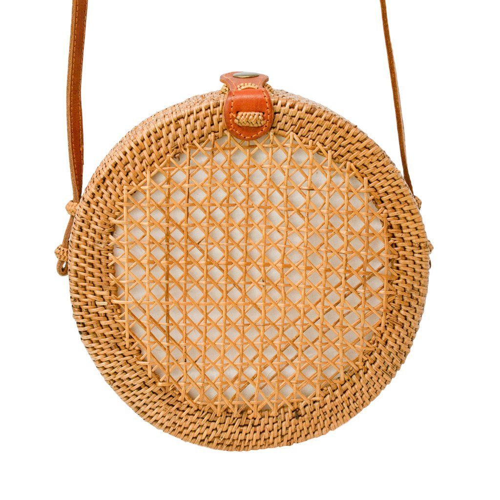 Buy KRYSTAL ATTIRE Handwoven Round Rattan Bag for Women Bali Ata Straw Bags  Shoulder Straps Embroidered Sunflower Woven (8 * 8 * 3) Medium Size Pack of  1 Cream Colour at Amazon.in