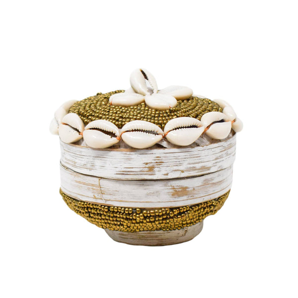 Gili Shell Bowl with Lid - Gold