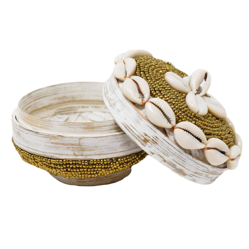 Gili Shell Bowl with Lid - Gold