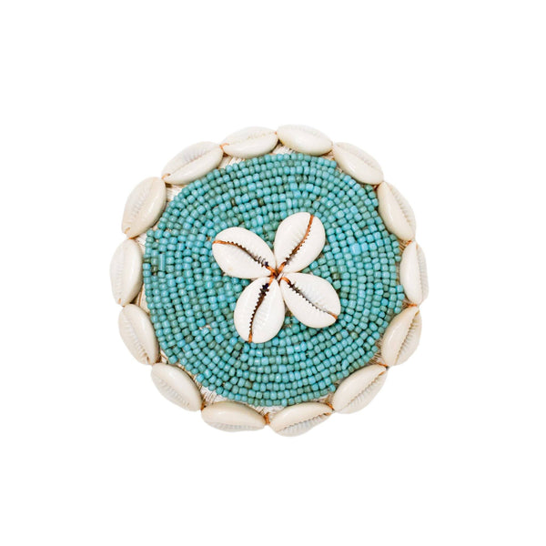 Gili Shell Bowl with Lid - Turquoise