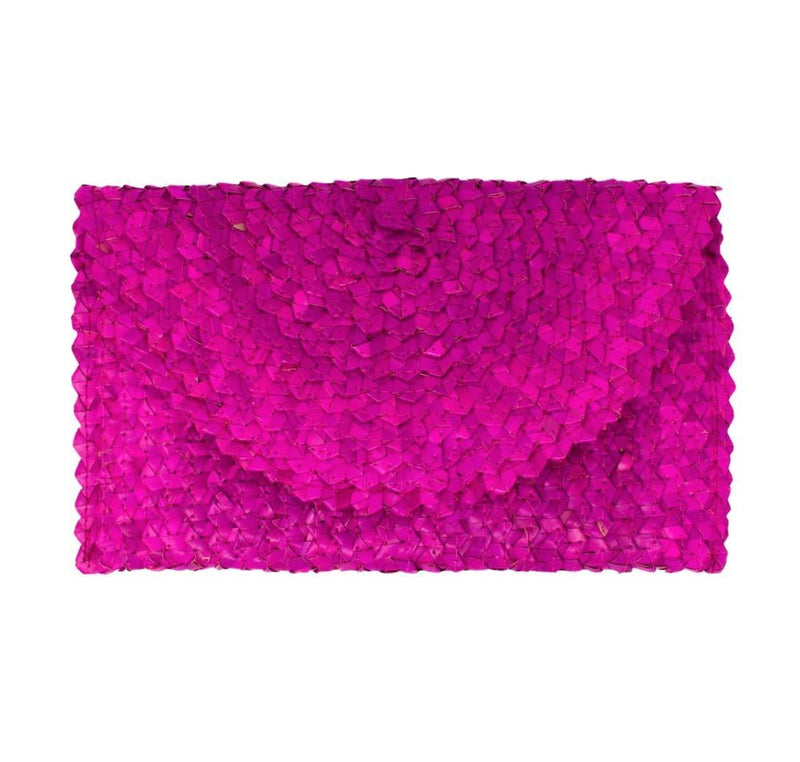 LIZZIE GRASS CLUTCH - AZALEA PINK