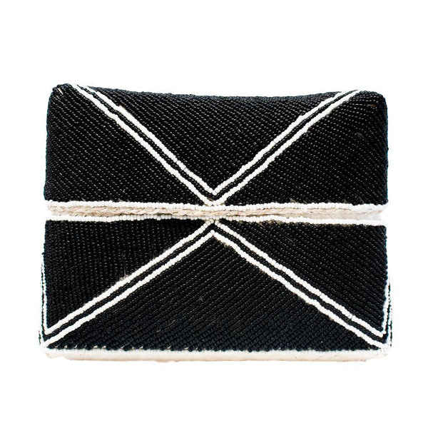 MACY BEADED CLUTCH - BLACK