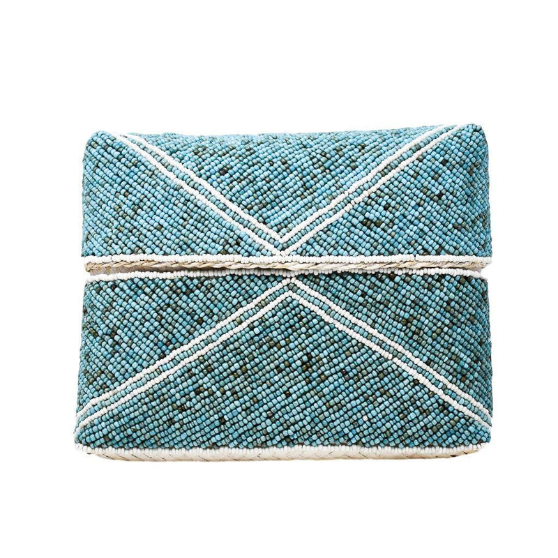 MACY BEADED CLUTCH - TURQUOISE