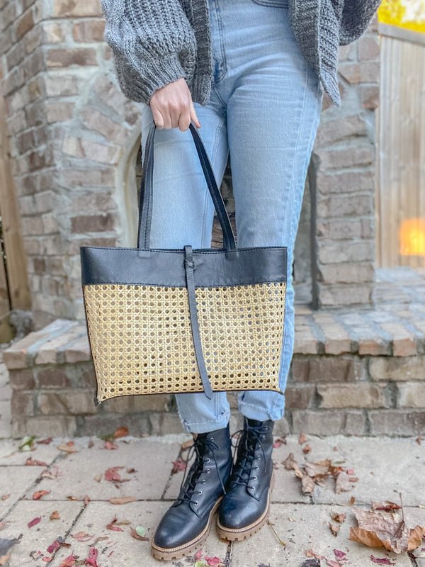 Juliette Cane Leather Tote