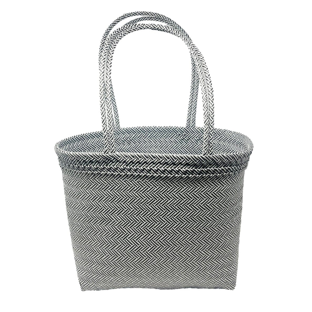 Plastic Bag Crochet Handbag with Poppy Decoration