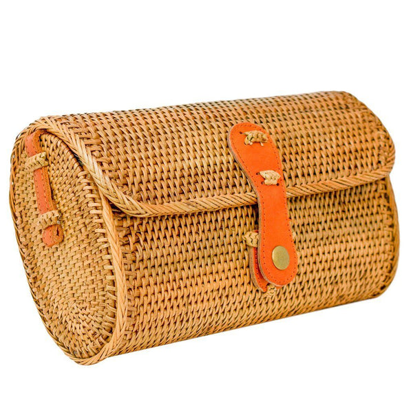 alice rattan handbag in yellow