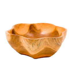 RUFFLE TEAK BOWL - REGULAR SIZE