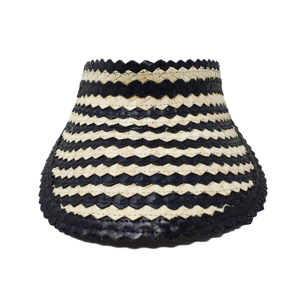 (Set of 5) STRAW SUN VISOR - TWO TONE - BLACK/NATURAL