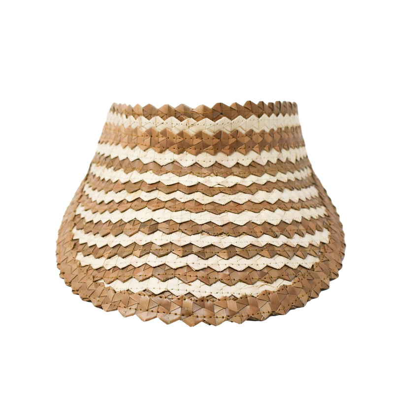 (Set of 5) STRAW SUN VISOR - TWO TONE - CARAMEL/NATURAL
