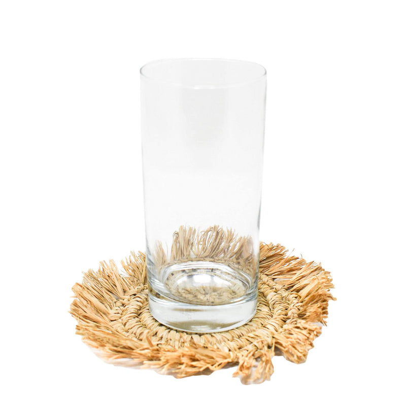 STRAW FRINGE COASTER SET (Set of 6)