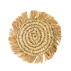 STRAW FRINGE COASTER SET (Set of 6)