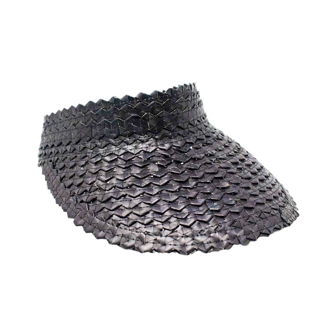 Black Woven Visor Wholesale Black Straw Visor – Hadley Wren Wholesale main image 3