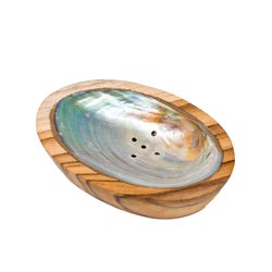 TEAK SHELL SOAP DISH - LARGE SIZE