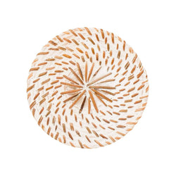 WHITE WASH RATTAN COASTER SET (Set of 6)